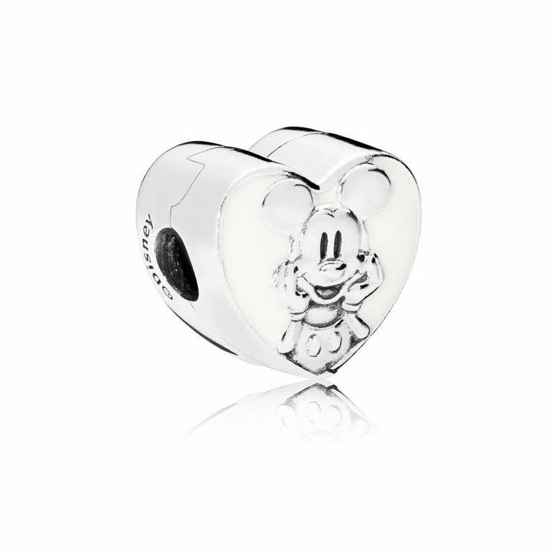 Pandora Disneyr Vintage Mickey Clip - Sterling Silver/Enamel/White - Canada | ZR5557SO